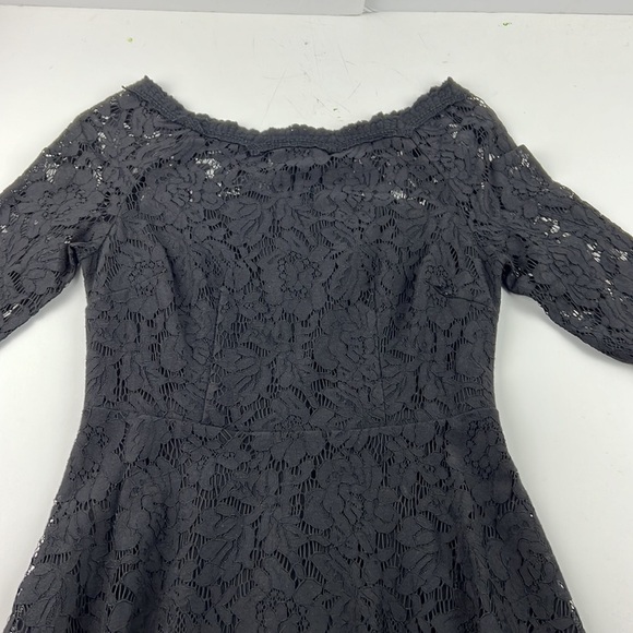 ONLY edge LUXURY black lace midi dress with boat neck - Picture 3 of 10